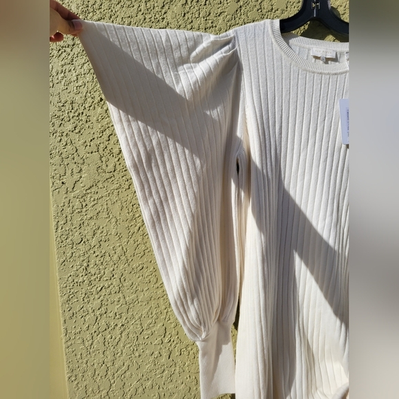 NWT Ted Baker Extreme Sleeve Ribbed Knit Wilowaa Dress in Natural - Picture 6 of 6